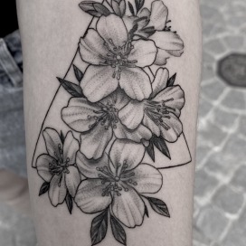 Kirschblüten mit dreieck geometrisch - Mathi